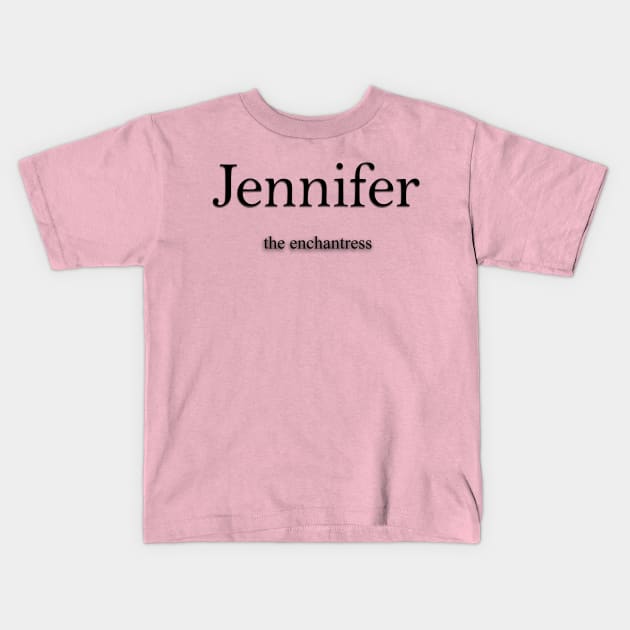 Jennifer Name meaning Kids T-Shirt by Demonic cute cat